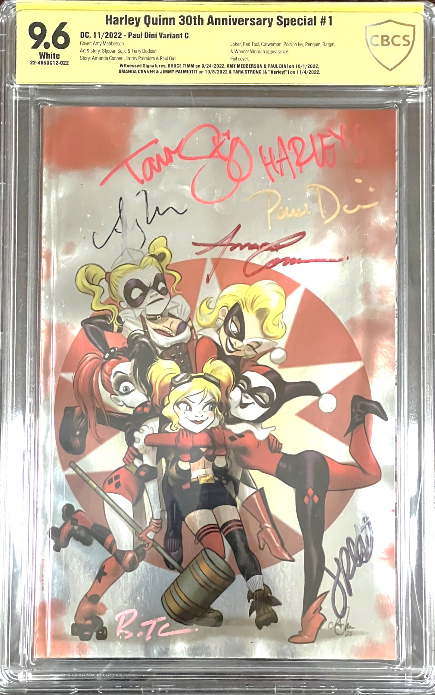 Harley Quinn 30th Anniversary Special #1. Paul Dini Variant. CBCS 9.6. Multi-signed.